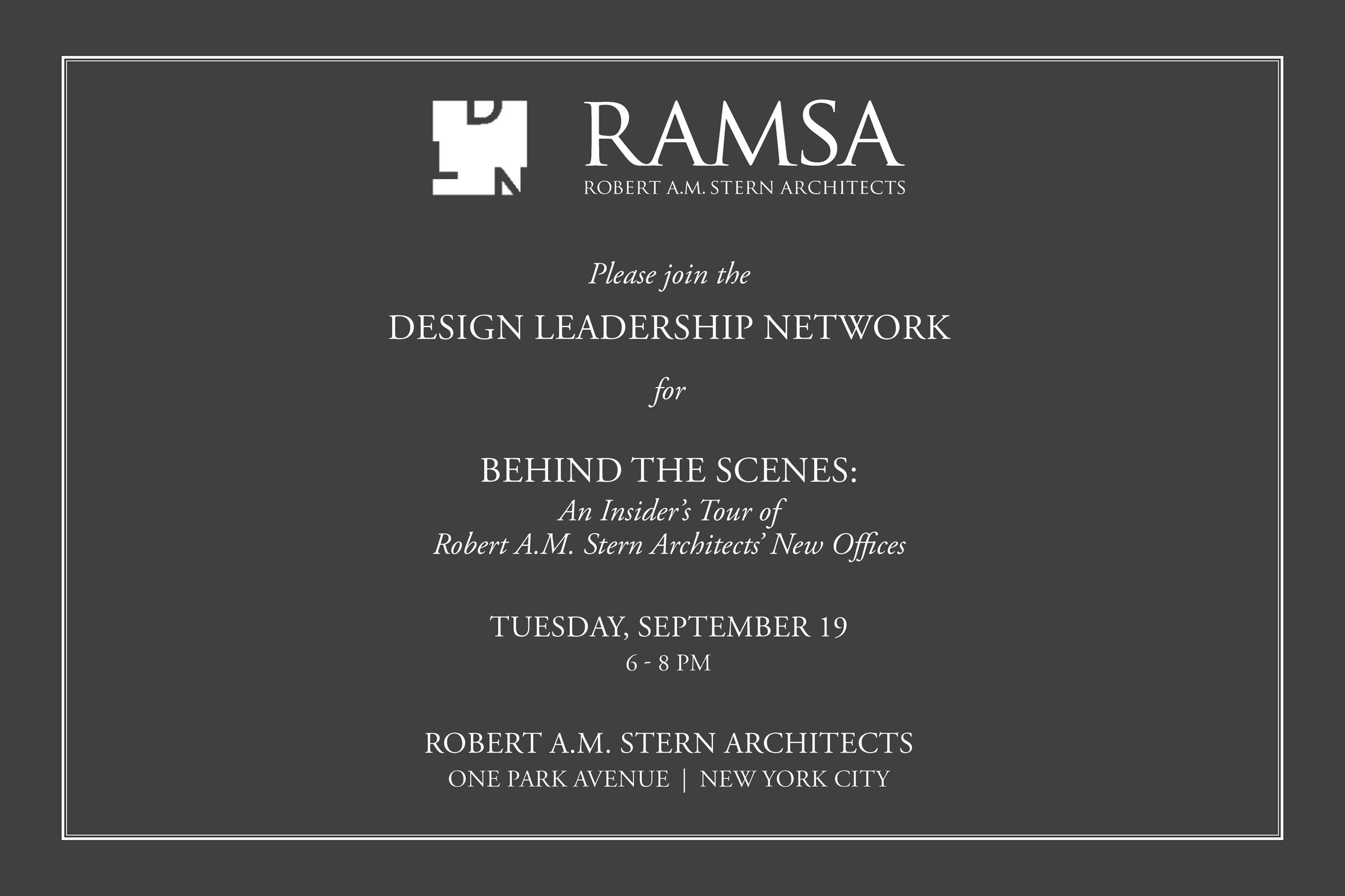 Robert A.M. Stern Architects Hosts Design Leadership Network Reception "Behind the Scenes"