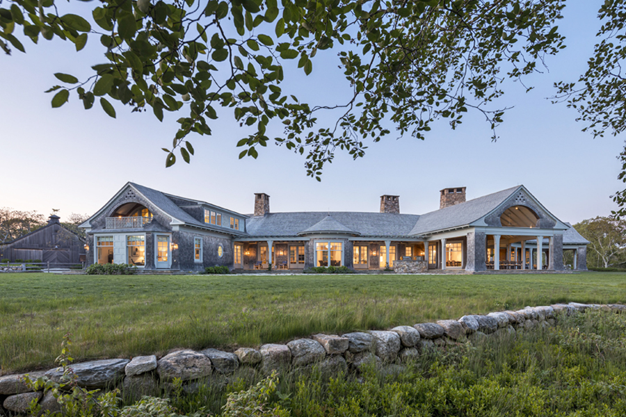 <p><span><span><span><span><span>View northeast to the house surrounded by a wildflower meadow and the new tumble-down rubble stone wall in the foreground. Photograph Peter Aaron, 2019.</span></span></span></span></span></p>
