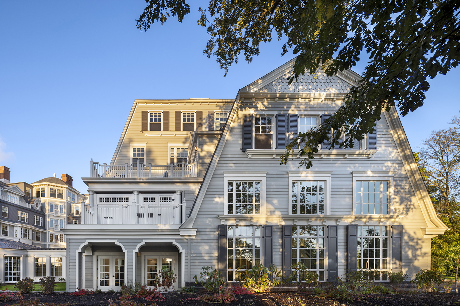 <p>Porches and terraces break up the massing while benefitting residents. (Francis Dzikowski/OTTO)</p>